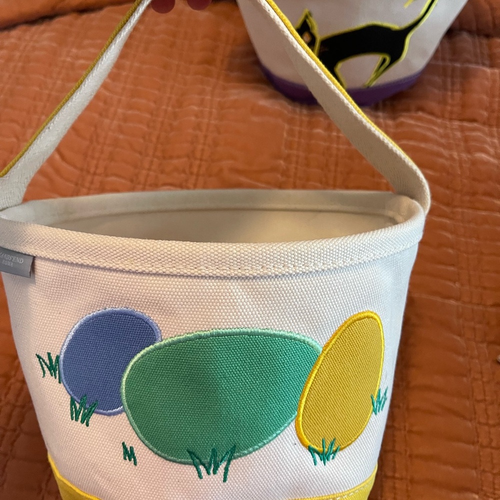 Colorful Canvas Tote with Easter egg Designs